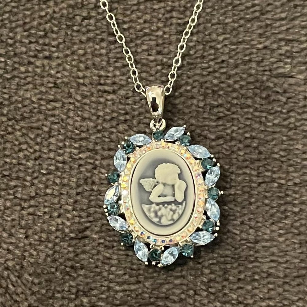 Angel Cameo Crystal Necklace